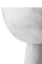 Large White Marble Pedestal Bowl