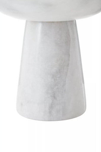 Large White Marble Pedestal Bowl