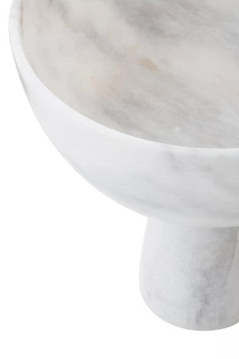 Large White Marble Pedestal Bowl