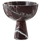 Large Red Marble Pedestal Bowl