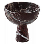 Large Red Marble Pedestal Bowl