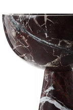 Large Red Marble Pedestal Bowl