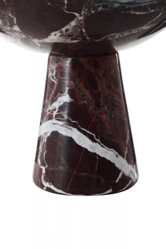 Large Red Marble Pedestal Bowl