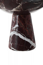 Large Red Marble Pedestal Bowl