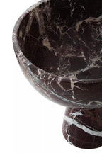 Large Red Marble Pedestal Bowl