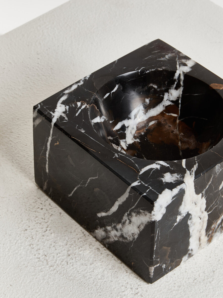 Square Black and Gold Marble Bowl
