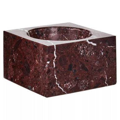 Square Red Marble Bowl
