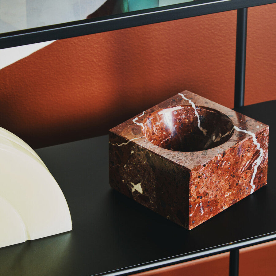 Square Red Marble Bowl