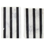 Set of Two Striped White Marble Bookends