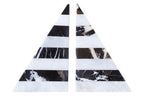 Set of Two Black and White Striped Marble Bookends