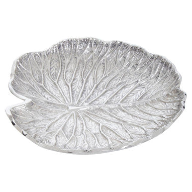 Small Silver Finish Lotus Leaf Plate