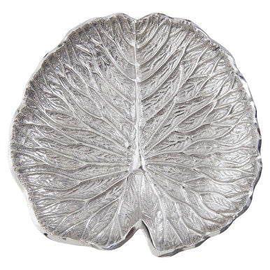Small Silver Finish Lotus Leaf Plate