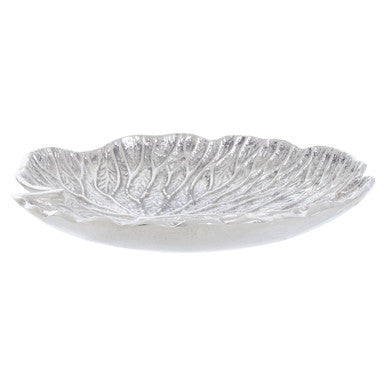 Small Silver Finish Lotus Leaf Plate