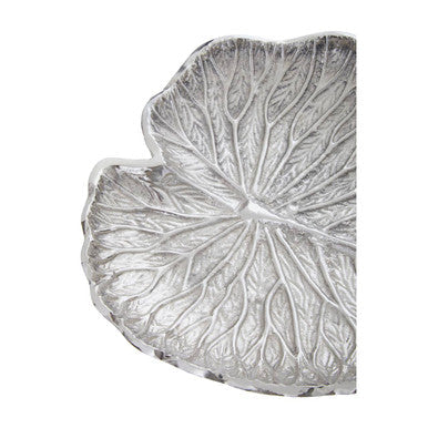 Small Silver Finish Lotus Leaf Plate