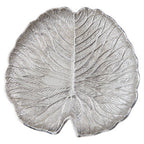 Large Silver Finish Lotus Leaf Plate
