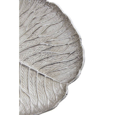 Large Silver Finish Lotus Leaf Plate