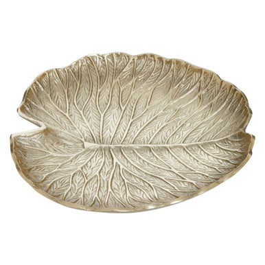 Large Gold Finish Lotus Leaf Plate
