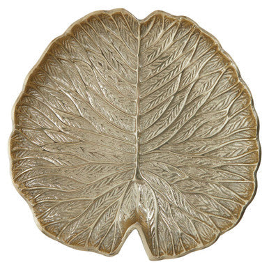 Large Gold Finish Lotus Leaf Plate