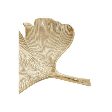 Large Antique Gold Finish Ginkgo Dish
