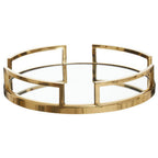 Gold Finish Mirrored Tray