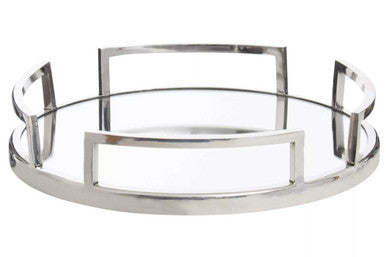 Silver Finish Mirrored Tray