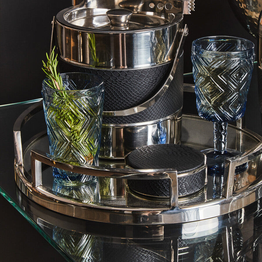 Silver Finish Mirrored Tray