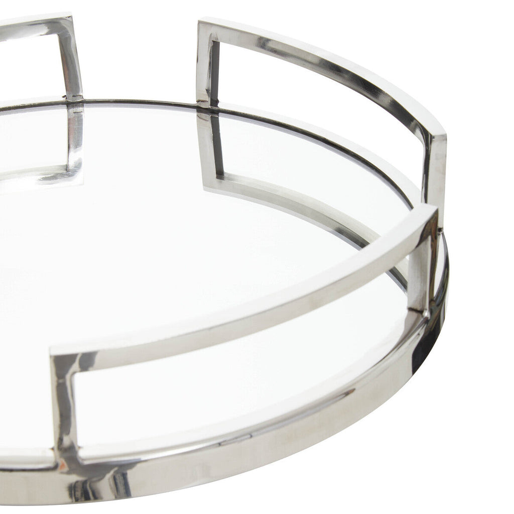 Silver Finish Mirrored Tray