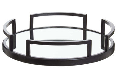 Matte Black Mirrored Tray