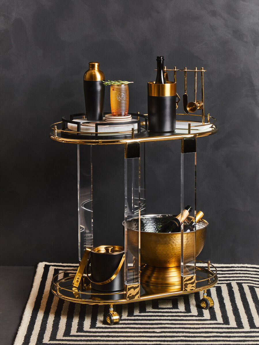 Matte Black Mirrored Tray