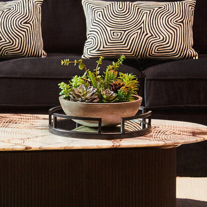 Matte Black Mirrored Tray