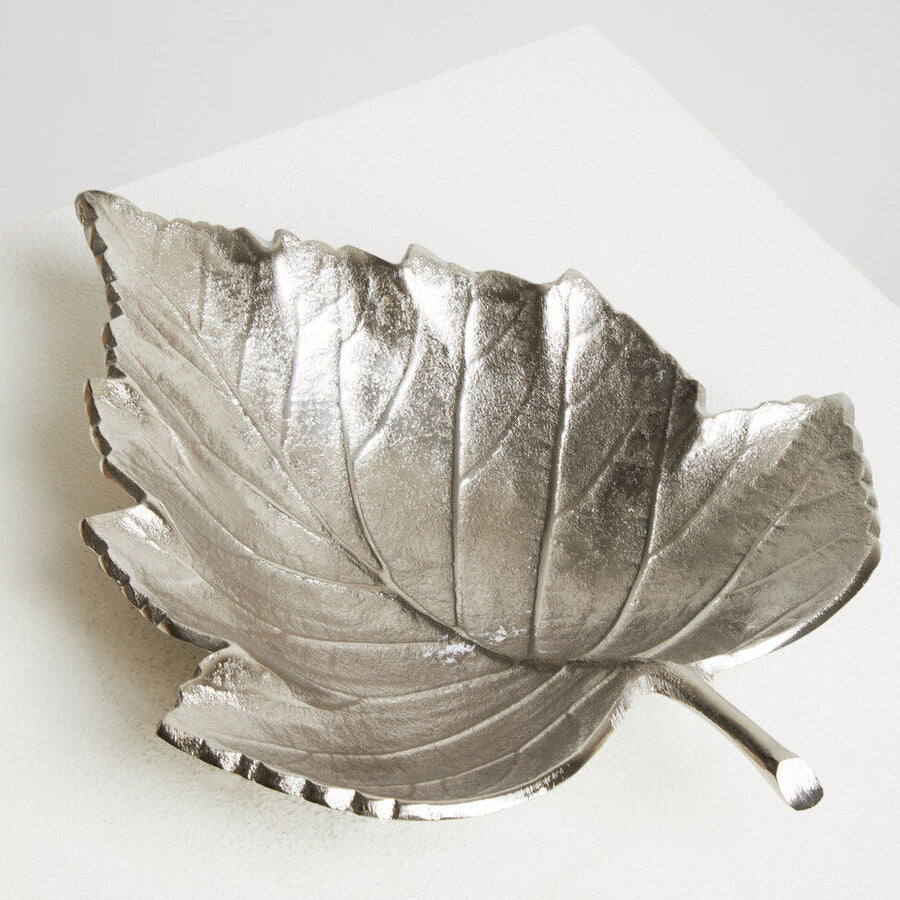 Silver Finish Leaf Dish
