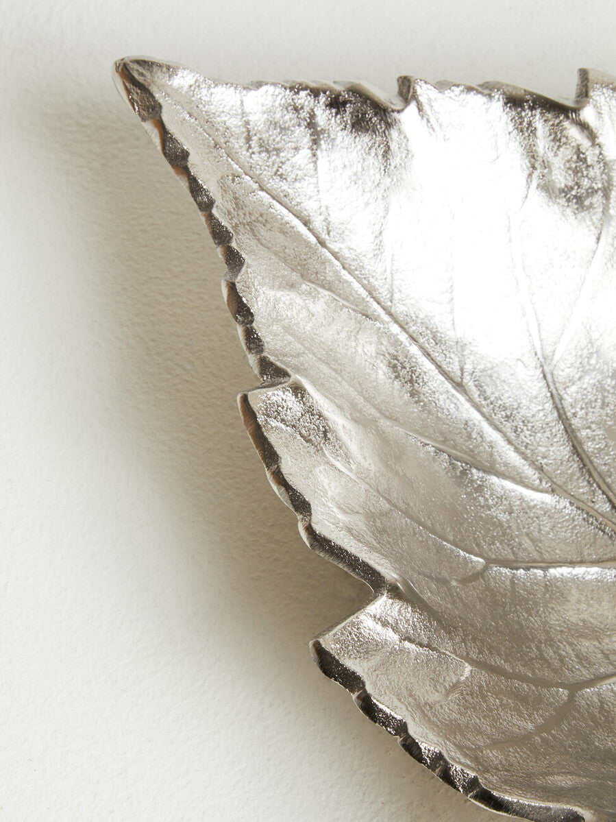 Silver Finish Leaf Dish