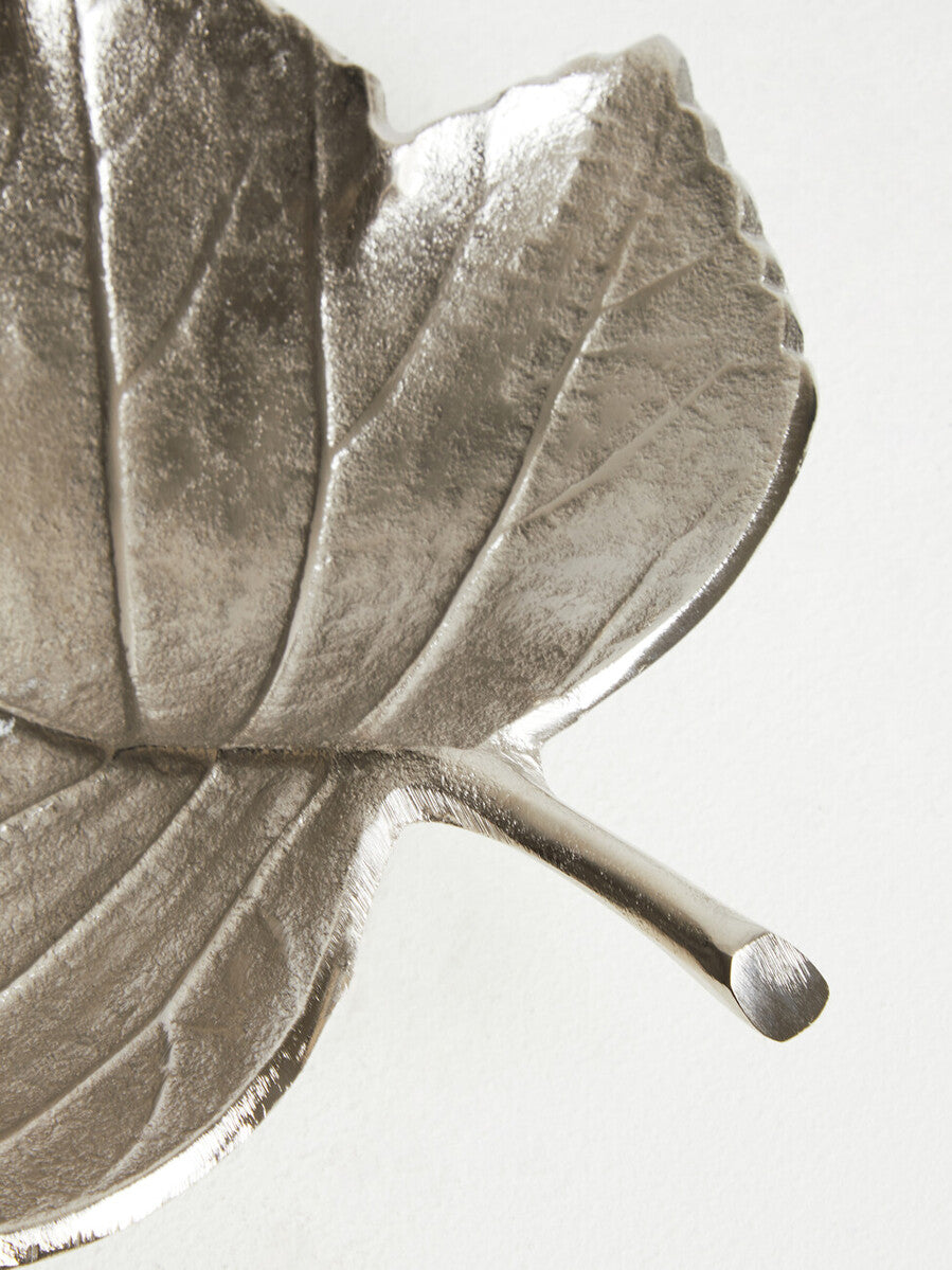 Silver Finish Leaf Dish