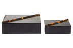 Set of Two Tortoise Shell Trinket Boxes