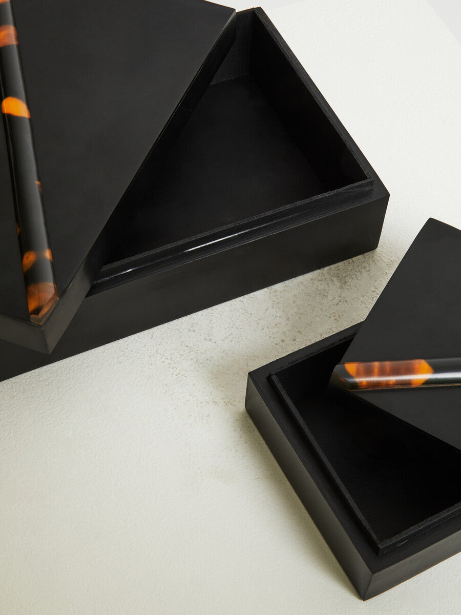Set of Two Tortoise Shell Trinket Boxes