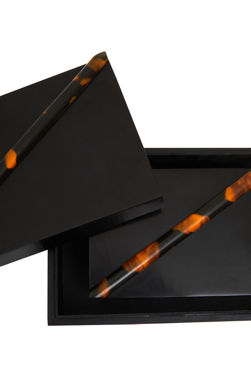 Set of Two Tortoise Shell Trinket Boxes