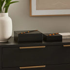 Set of Two Tortoise Shell Trinket Boxes