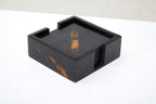 Set of 4 Tortoise Shell Resin Coasters with Storage Box