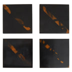 Set of 4 Tortoise Shell Resin Coasters with Storage Box