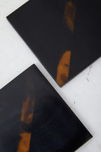 Set of 4 Tortoise Shell Resin Coasters with Storage Box