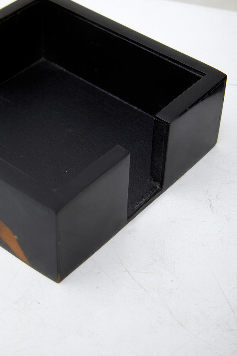 Set of 4 Tortoise Shell Resin Coasters with Storage Box