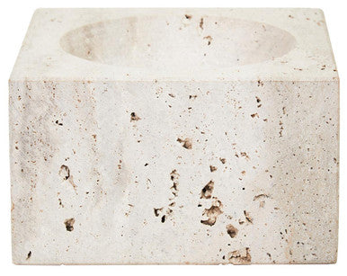 Travertine Square Decorative Bowl