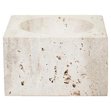 Travertine Square Decorative Bowl
