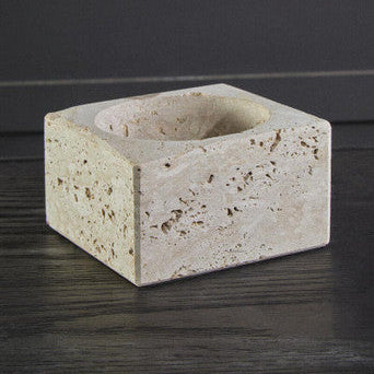 Travertine Square Decorative Bowl