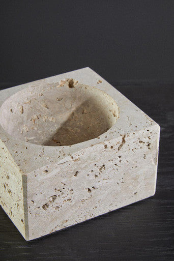 Travertine Square Decorative Bowl