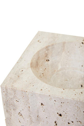Travertine Square Decorative Bowl