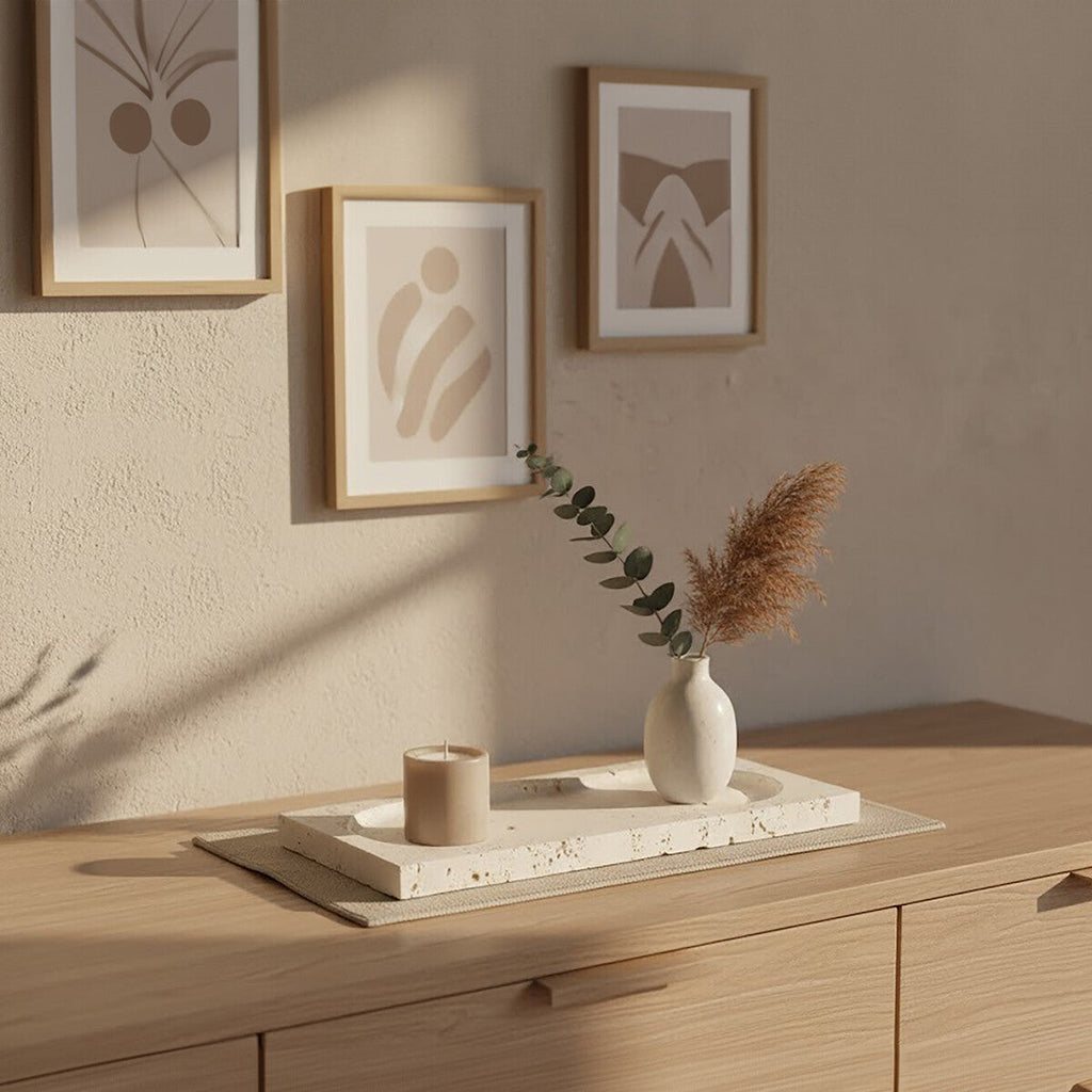 Travertine Rectangular Decorative Tray