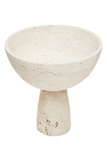 Travertine Pedestal Bowl