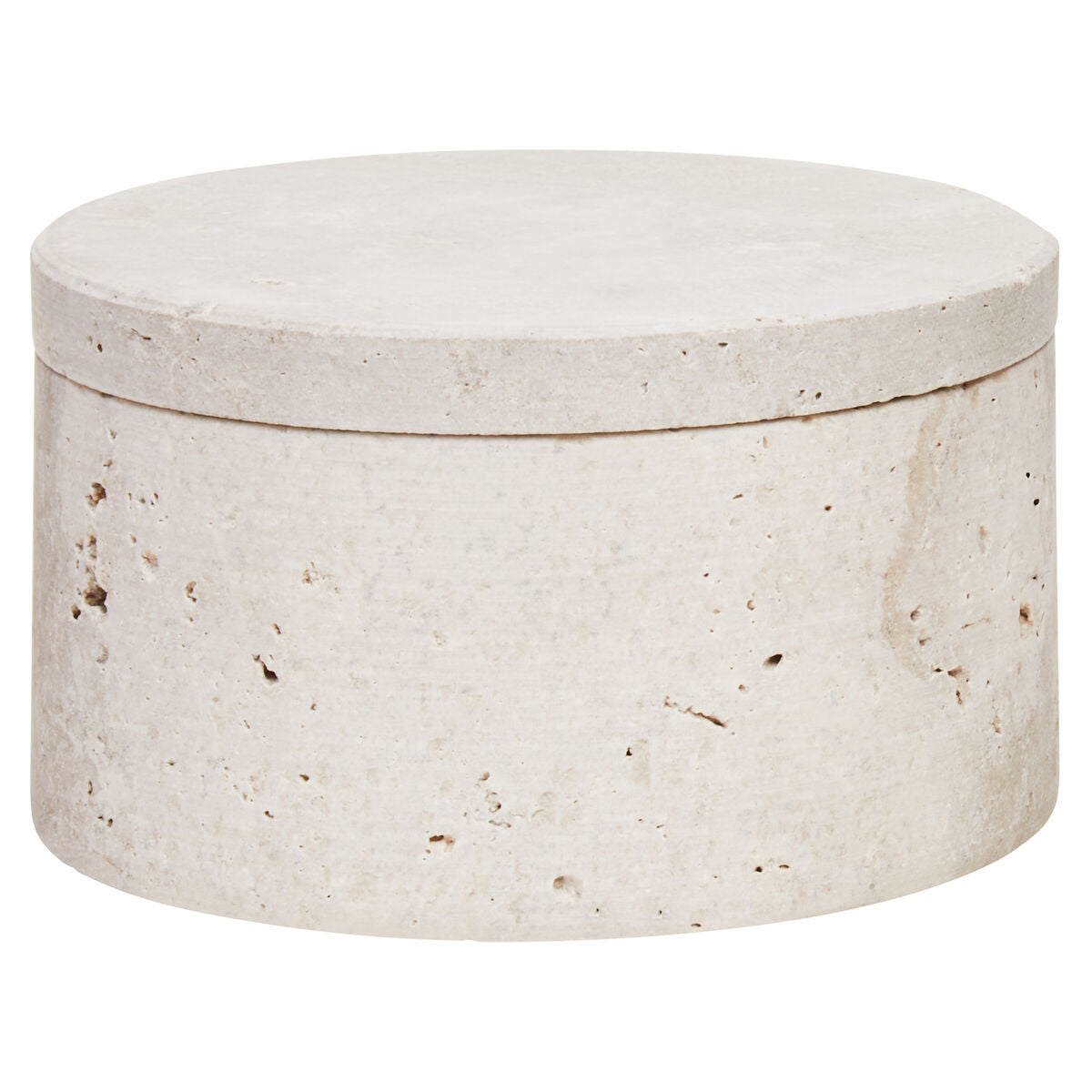 Travertine Round Trinket Box