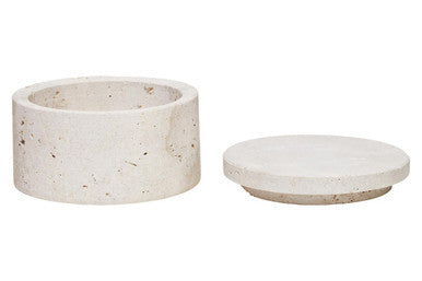 Travertine Round Trinket Box